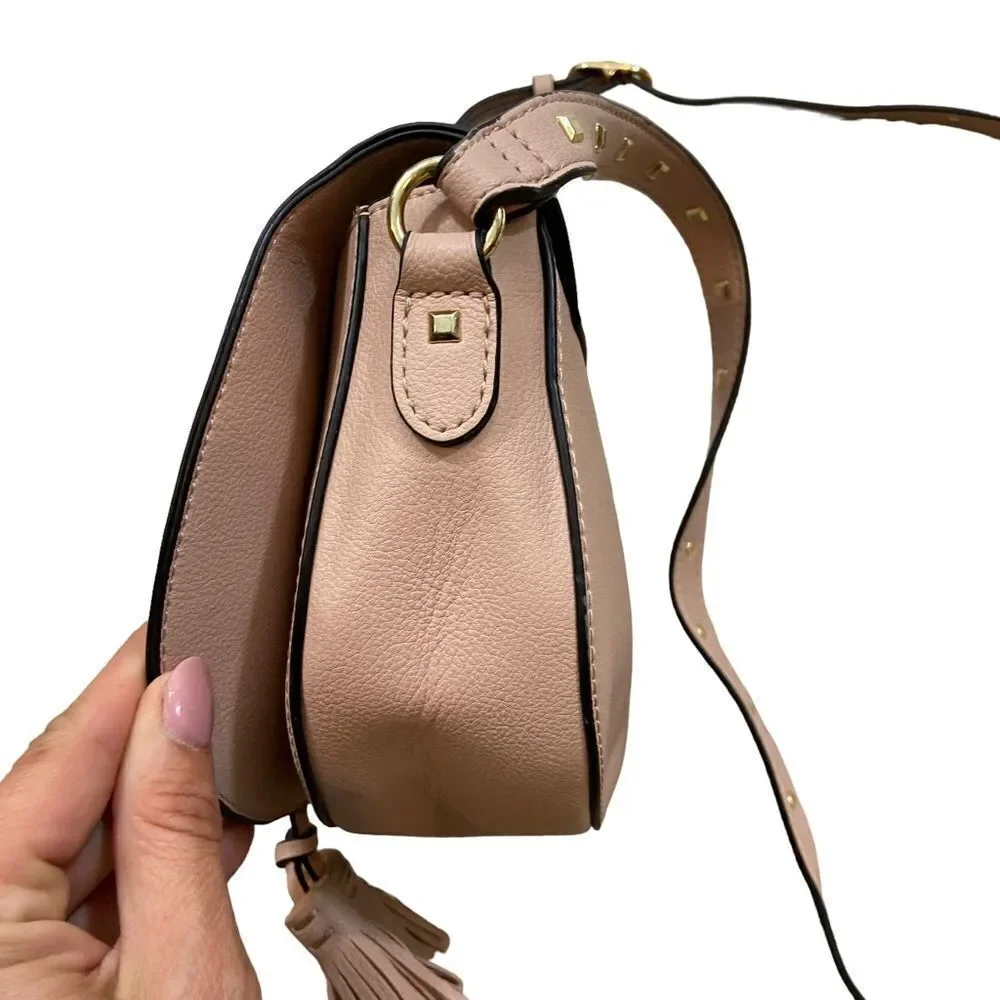 Victorias Secret Blush Pink Faux Leather Crossbody‎ with Gold Studs
